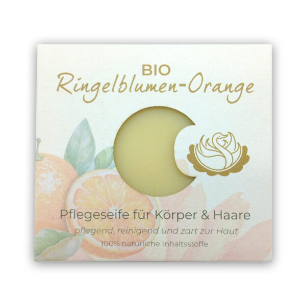 Bio Ringelblumen Orange Körper und Haar Pflege Seife 95g