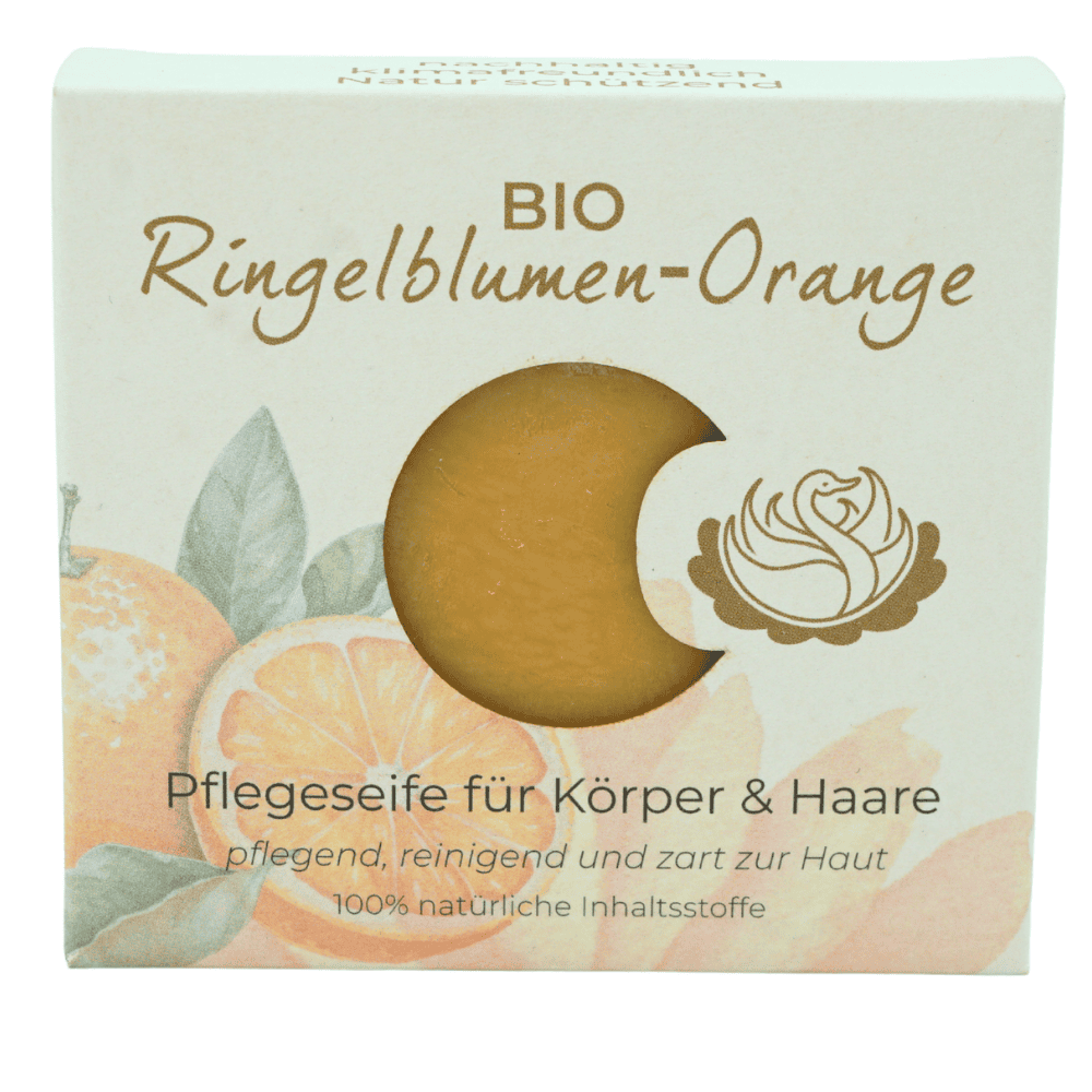 Bio Ringelblumen Orange Körper und Haarpflege Seife